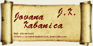 Jovana Kabanica vizit kartica